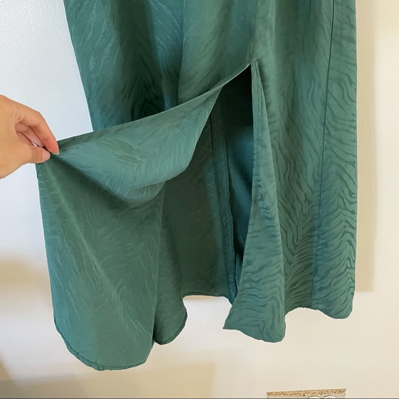 NWT Topshop Green Jacquard Midi dress Prairie dress size 4 - Picture 15 of 16